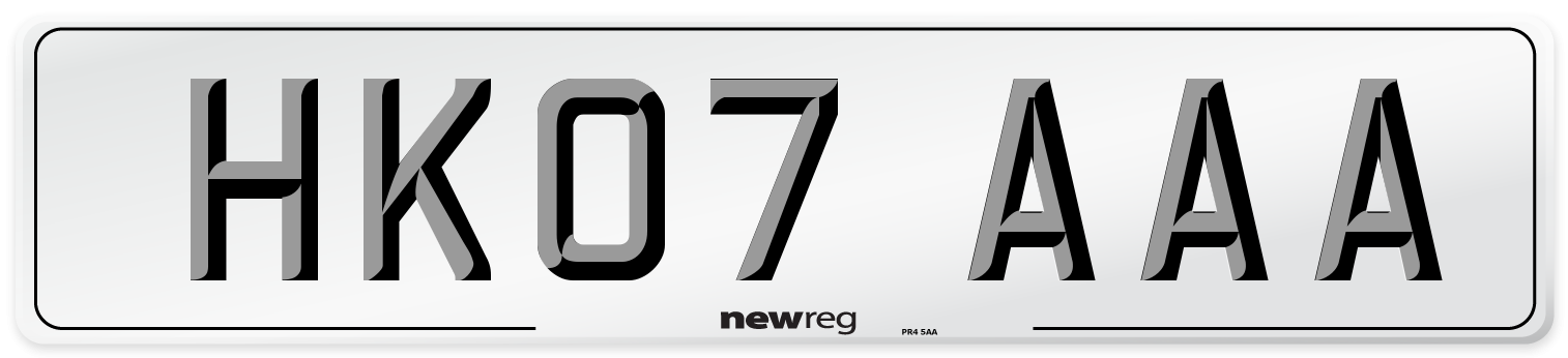 HK07 AAA Number Plate from New Reg